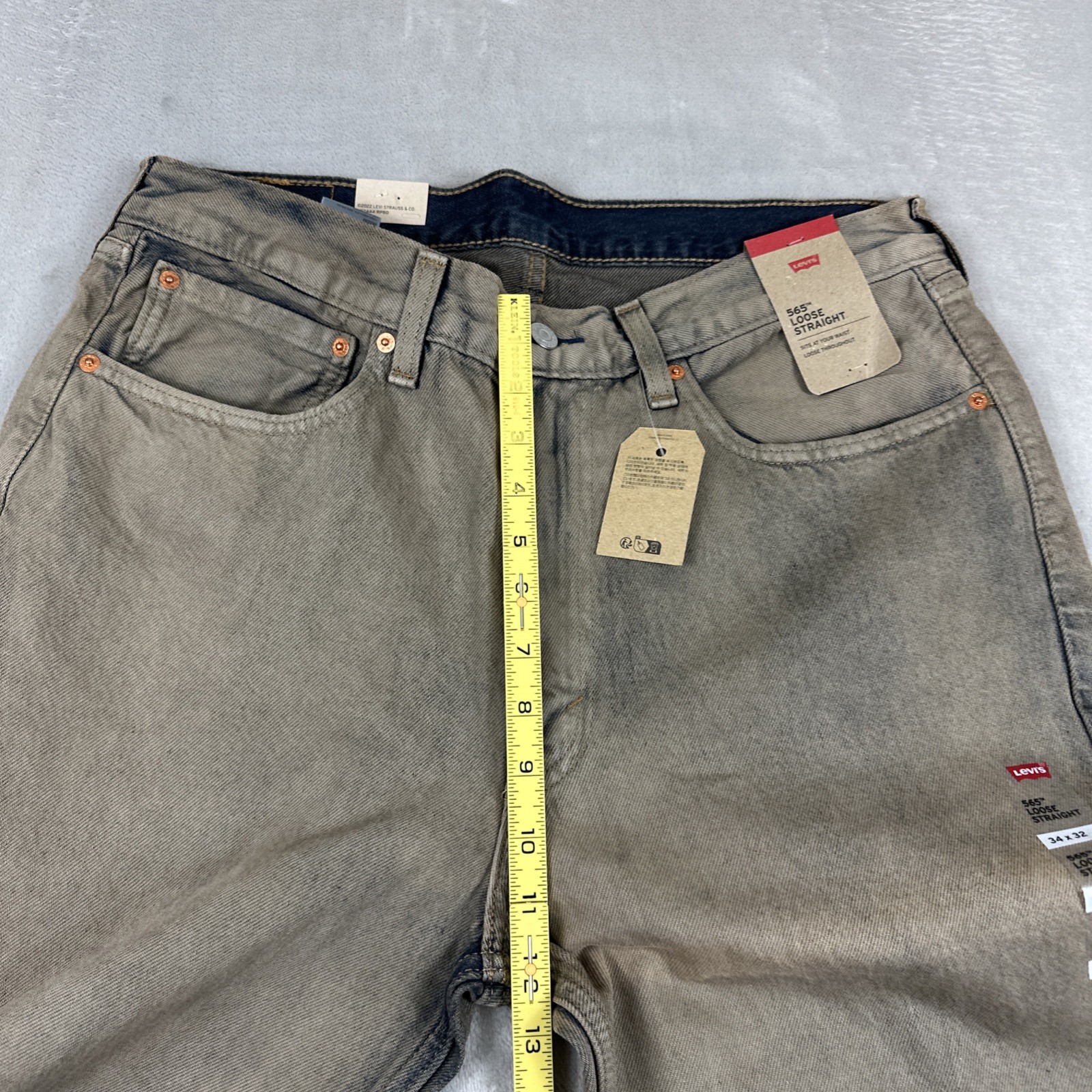 Levi’s 565 Jeans Men’s Size 34×32 Loose Straight Tan/Brown Denim Cotton