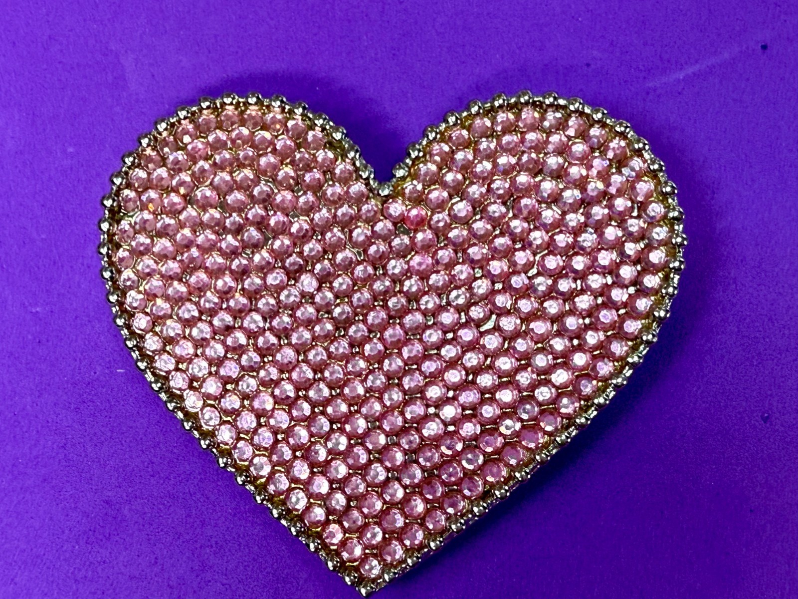 Heart Shaped Pink Rhinestone Covered Girls Belt Buckle for 1.25″ Wide Belt