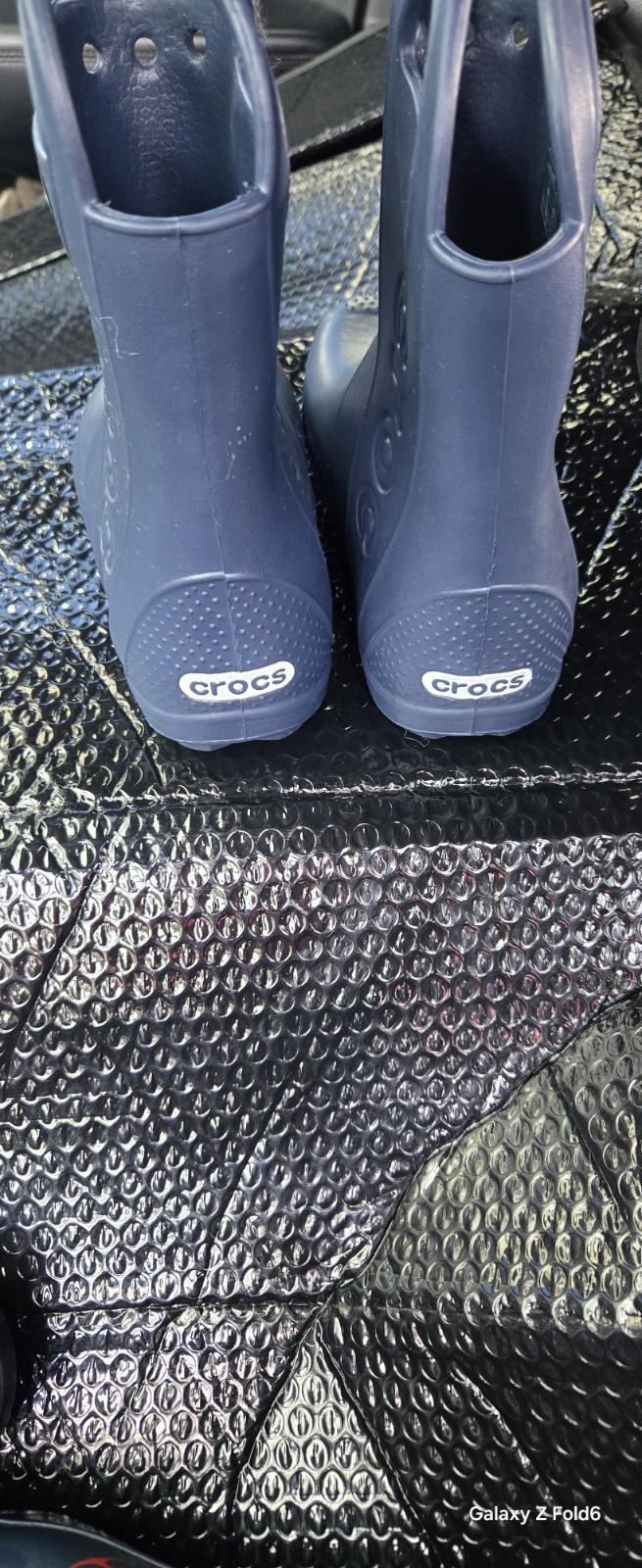 Crocs Handle It Rain Boots Navy Blue Waterproof Toddler Size C11 Pull On 12803