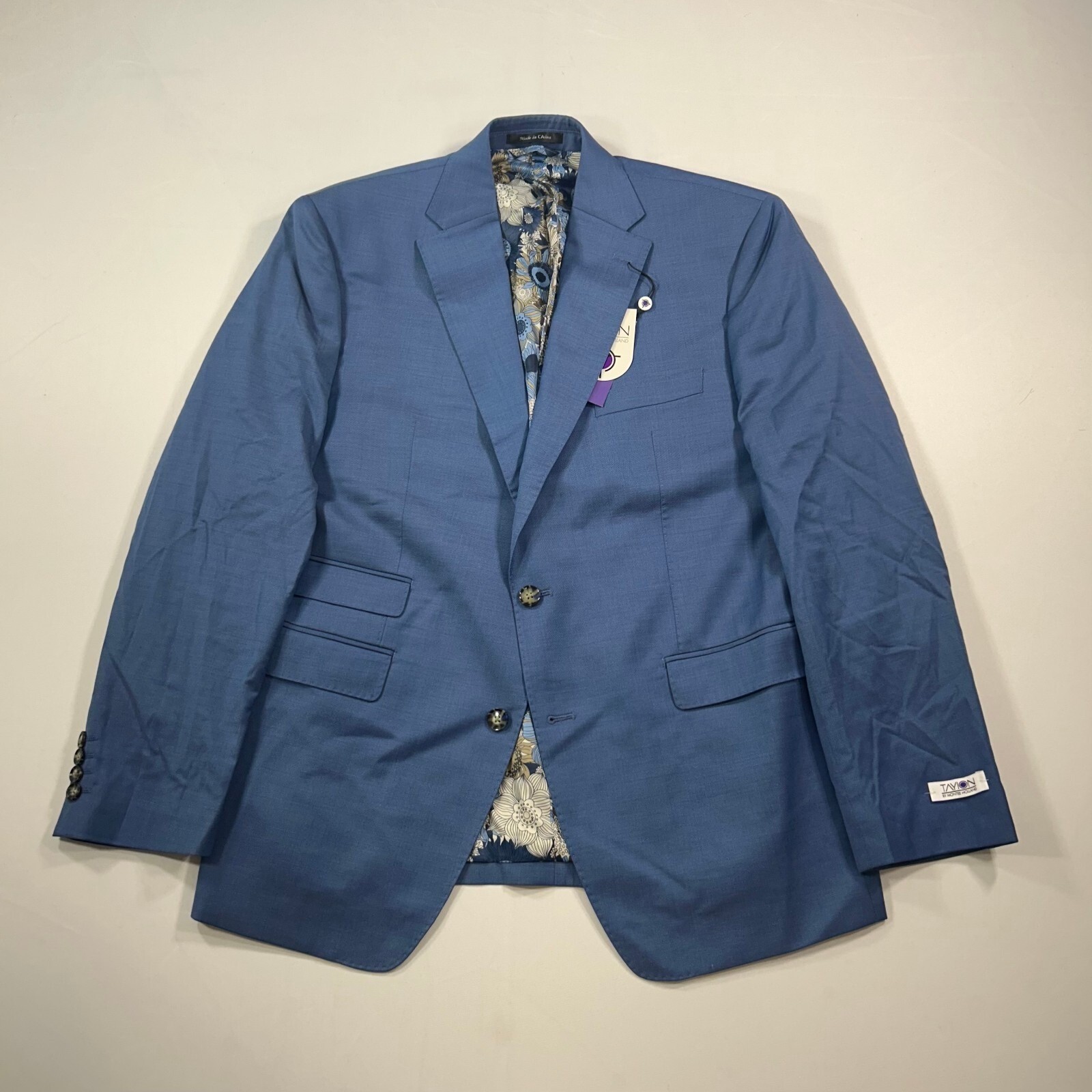 Tayion Collection Wool Blazer Mens 40R Blue Classic-Fit Suit Jacket $360 NEW