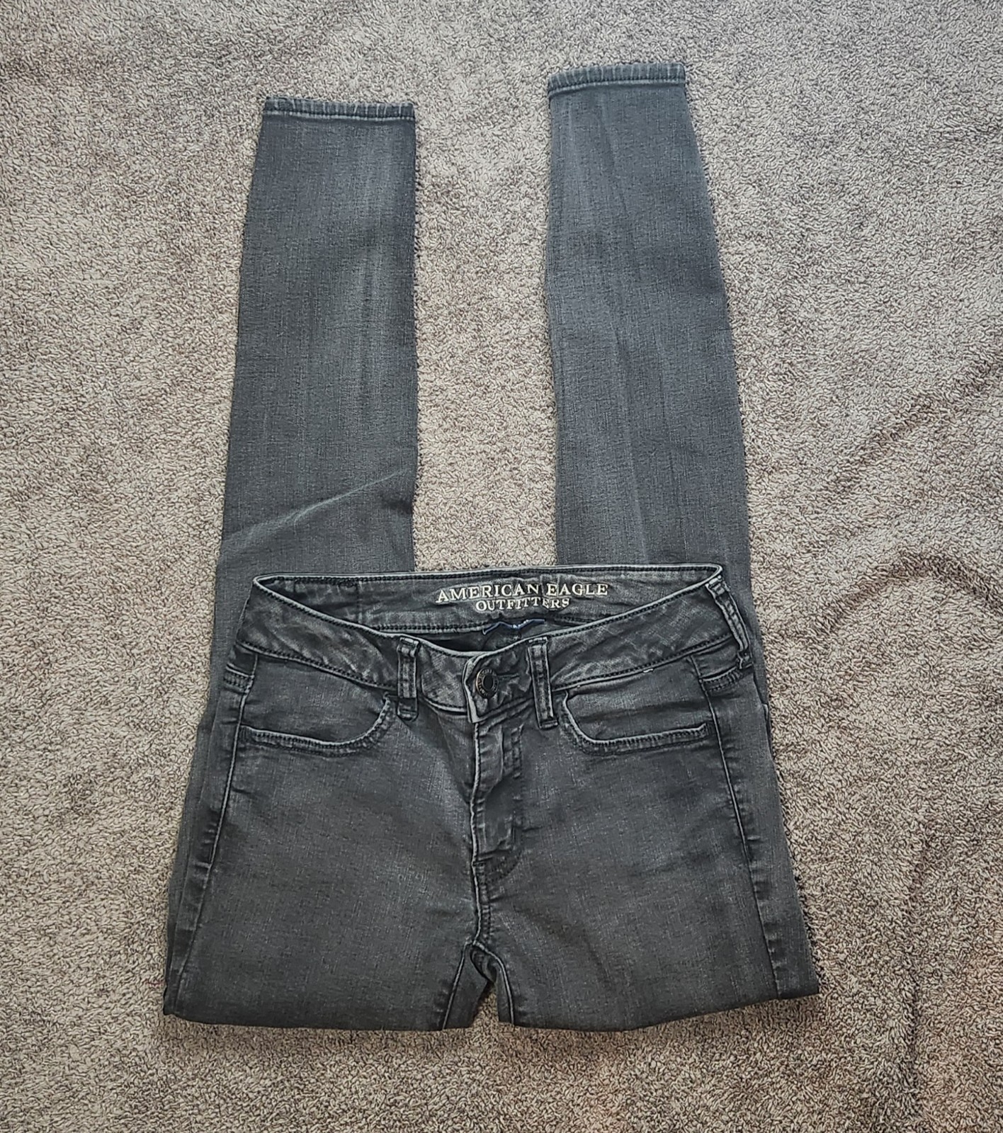 Black Destroy American Eagle Outfitters Low Rise Jeggings Skinny Jeans 2 Grunge