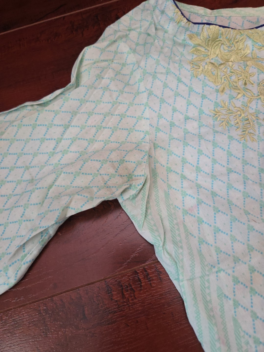Womens Pakistani Indian 2 Shirts Embroidered Lawn Cotton Silk