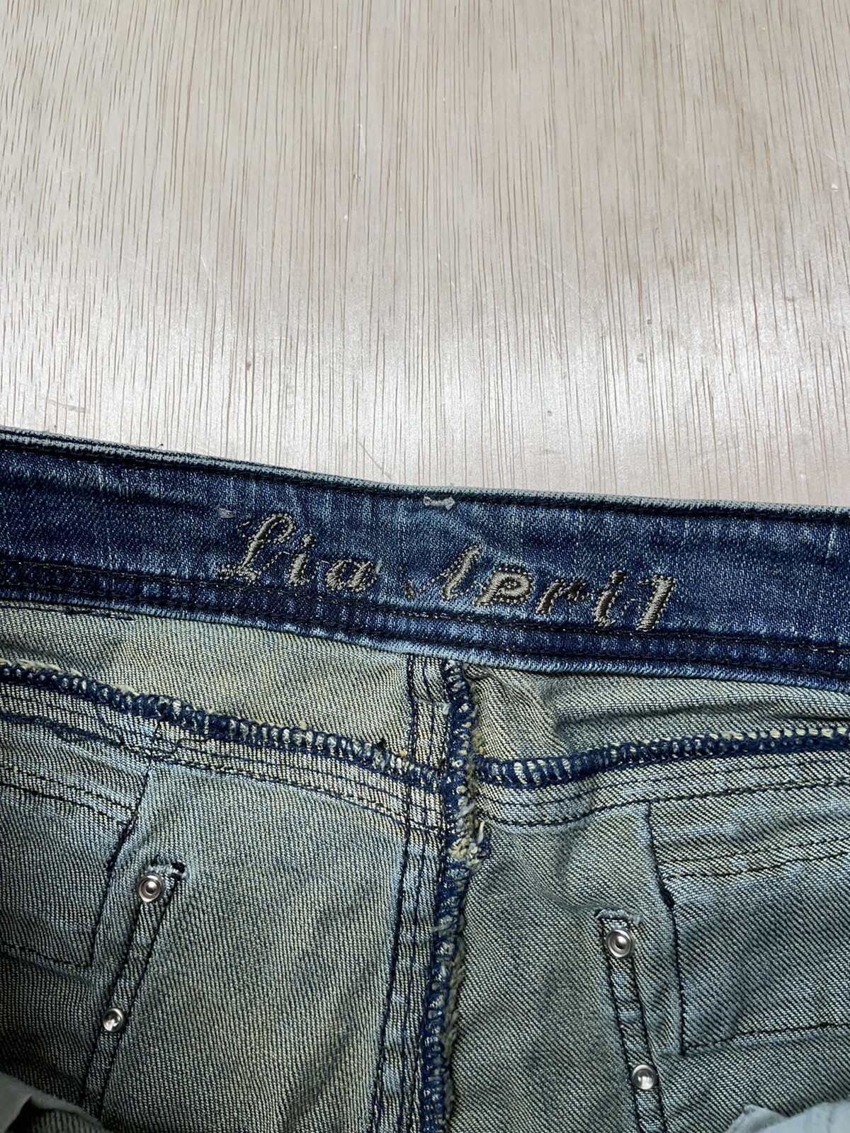 lia april Womens Skinny Leg Blue Denim Jeans Tag 11 Approx 31×30