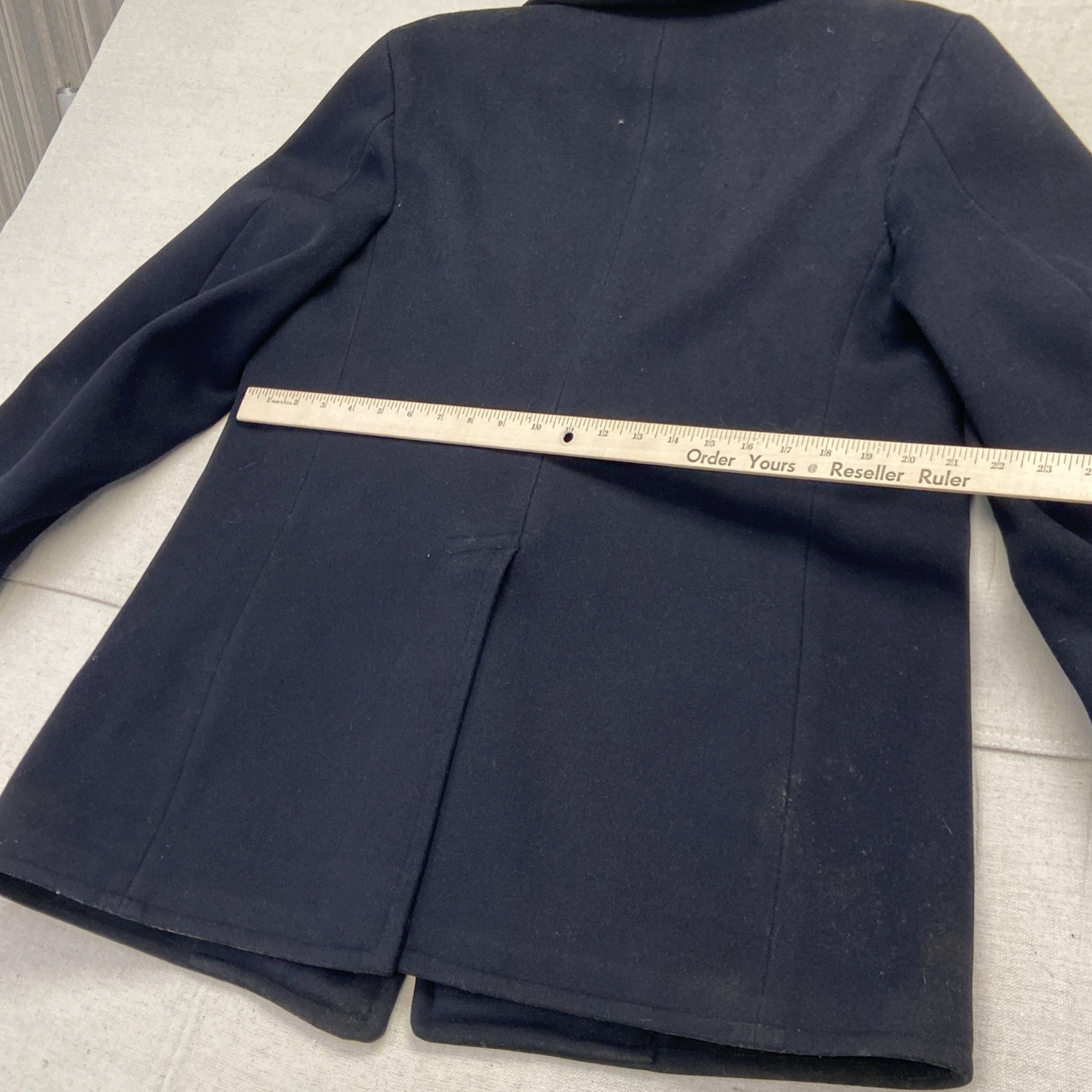 Vintage US Navy Kersey Wool Pea Coat Mens 36 Reg Navy 60s USA Military Issue
