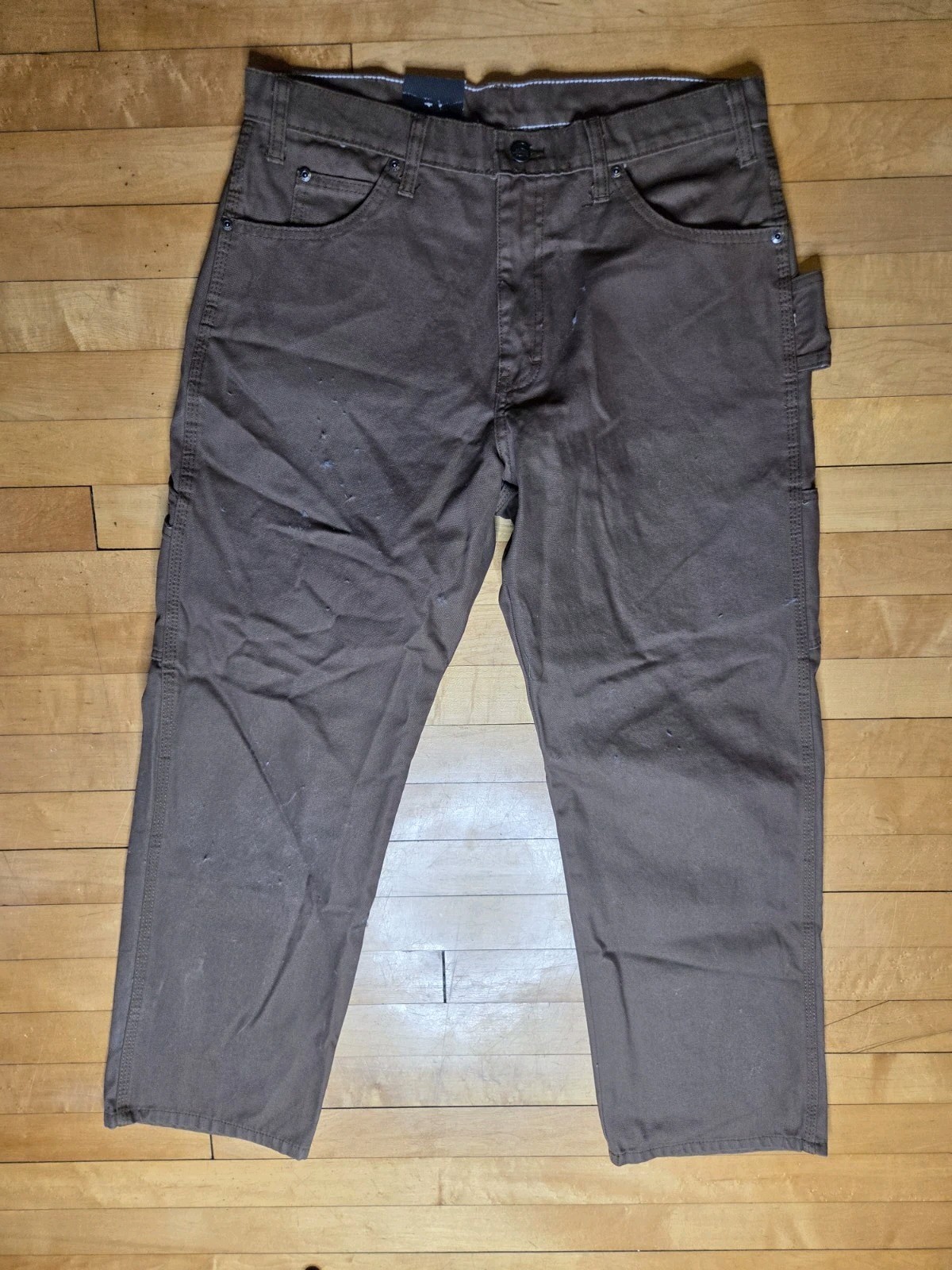 Dickies Brown Work Pants 34×30 Cotton Utility Pockets DU336RTB Brown