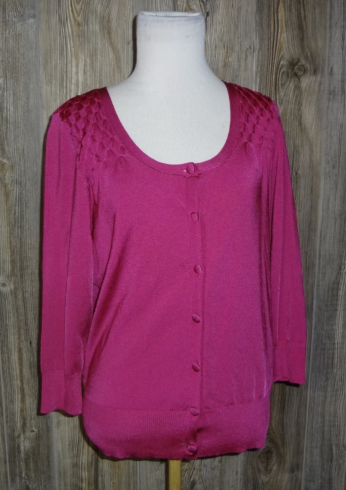 Relativity New Magenta Dark Pink Cardigan Sweater Sz Medium