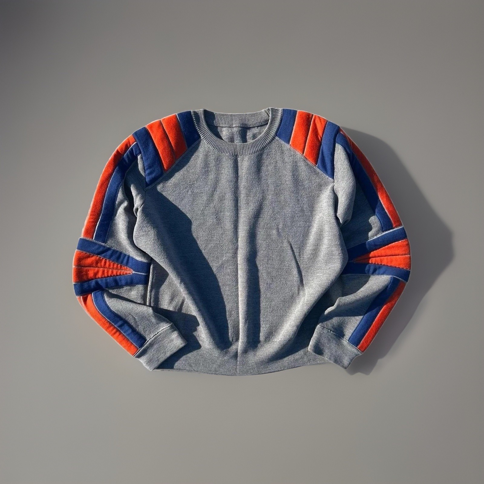 Merino Marc By Marc Jacob’s Ski Racer Gray Orange Blue Crewneck Jumper