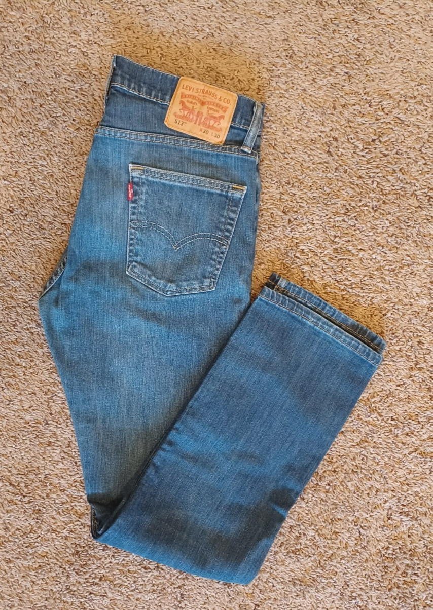 Levis Mens Jeans 513 Slim Straight Red Tab -ACTUAL is 30×29 -(tag is 30×30)