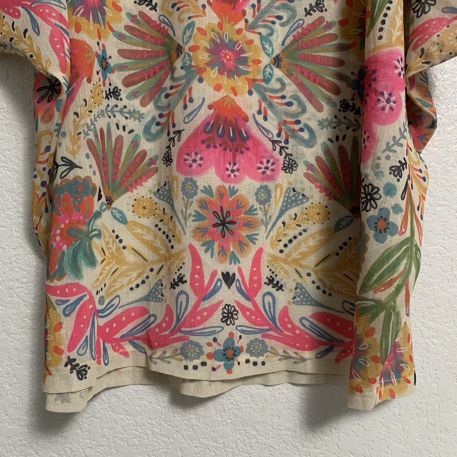 Natural Life Dress Size M Happy Days Shift Oversized Floral Sheer Boho Beach