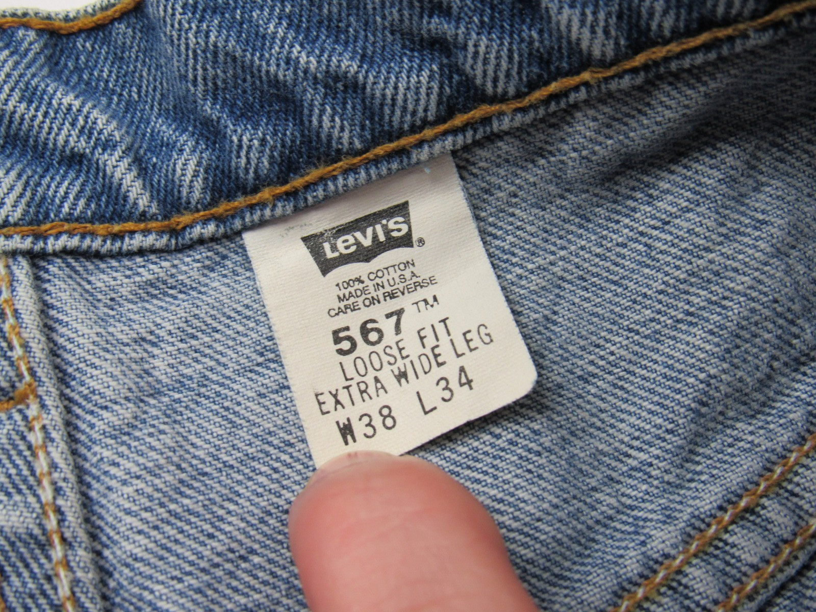Vtg 1996 Levi’s 567 Loose Extra Wide Leg 37 x 33.5 Skate Jeans 90’s Baggy Y2K