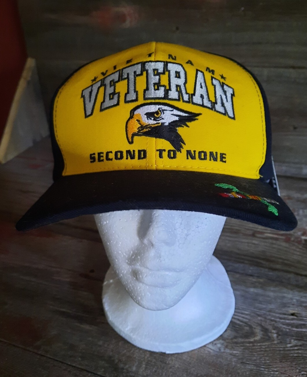 NWT Vietnam Veteran “Second To None” embroidered yellow and black Hat.
