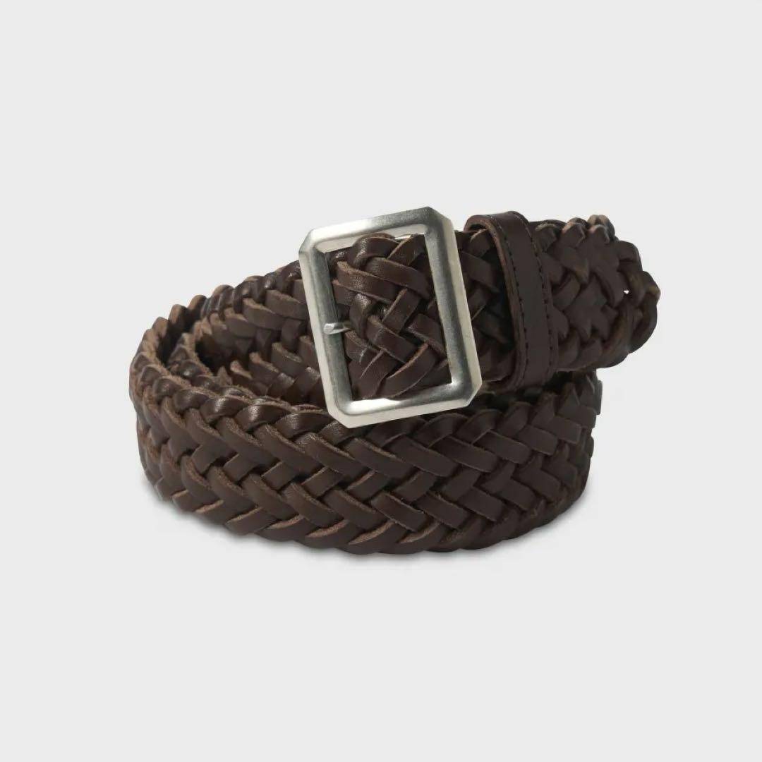 phigvel Leather Mesh Belt Brown One Size 26ss
