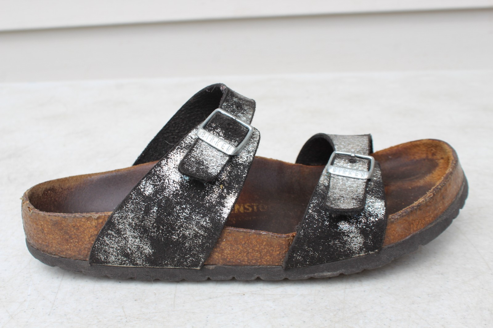 Birkenstock SYDNEY Stardust Black Birko Flor 40 R US W 9 M 7 Sanda