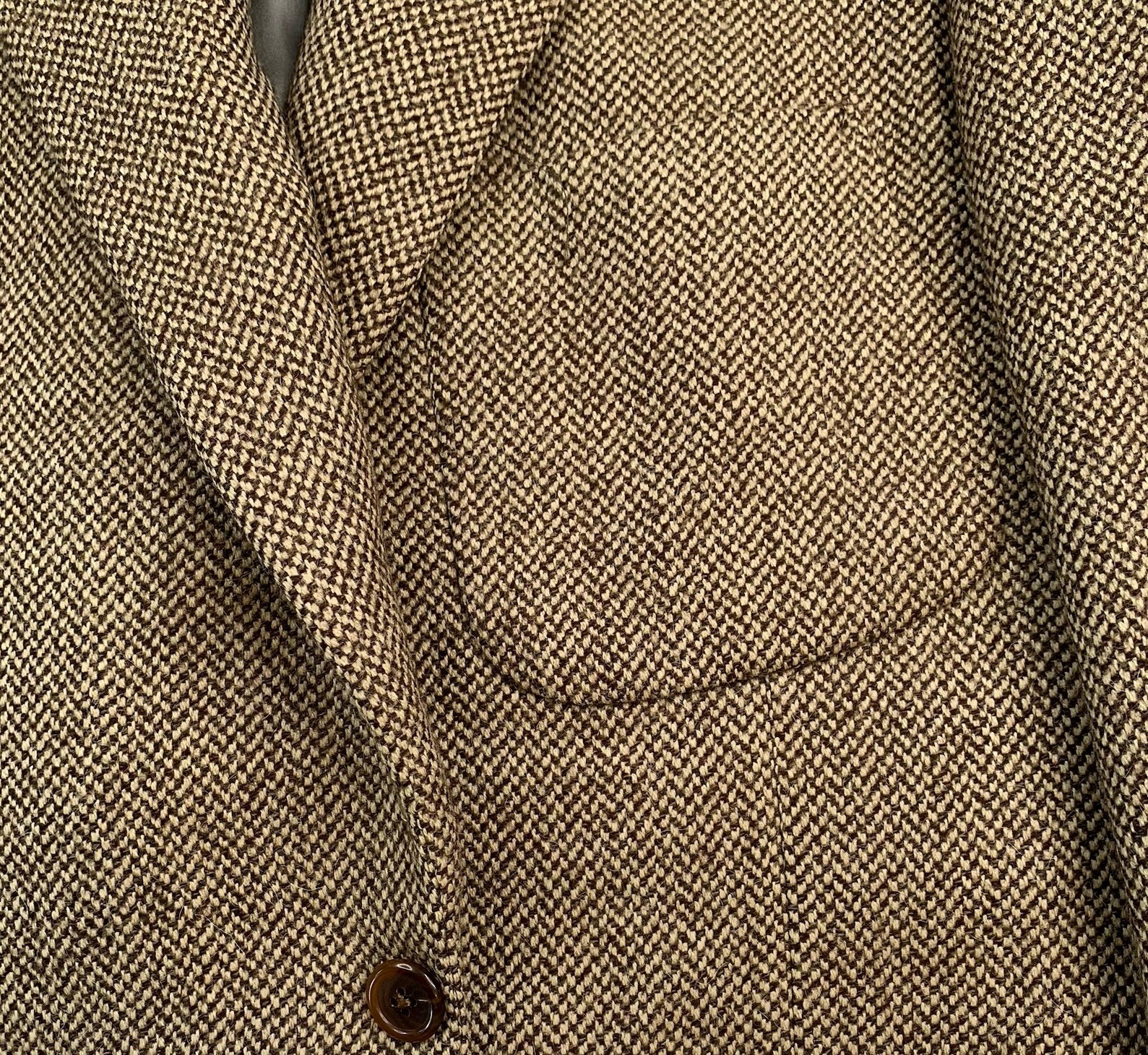 VTG 40 L Southwick Clothes Light Brown Chunky Knit Patch Pocket Wool Blazer