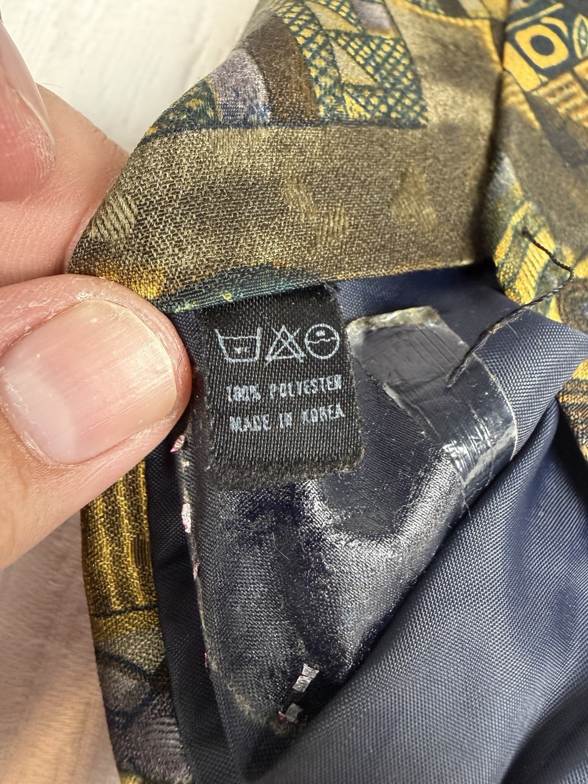 Picasso High Fashion Men’s Necktie Tie Polyester Abstract Brown Blue Tan