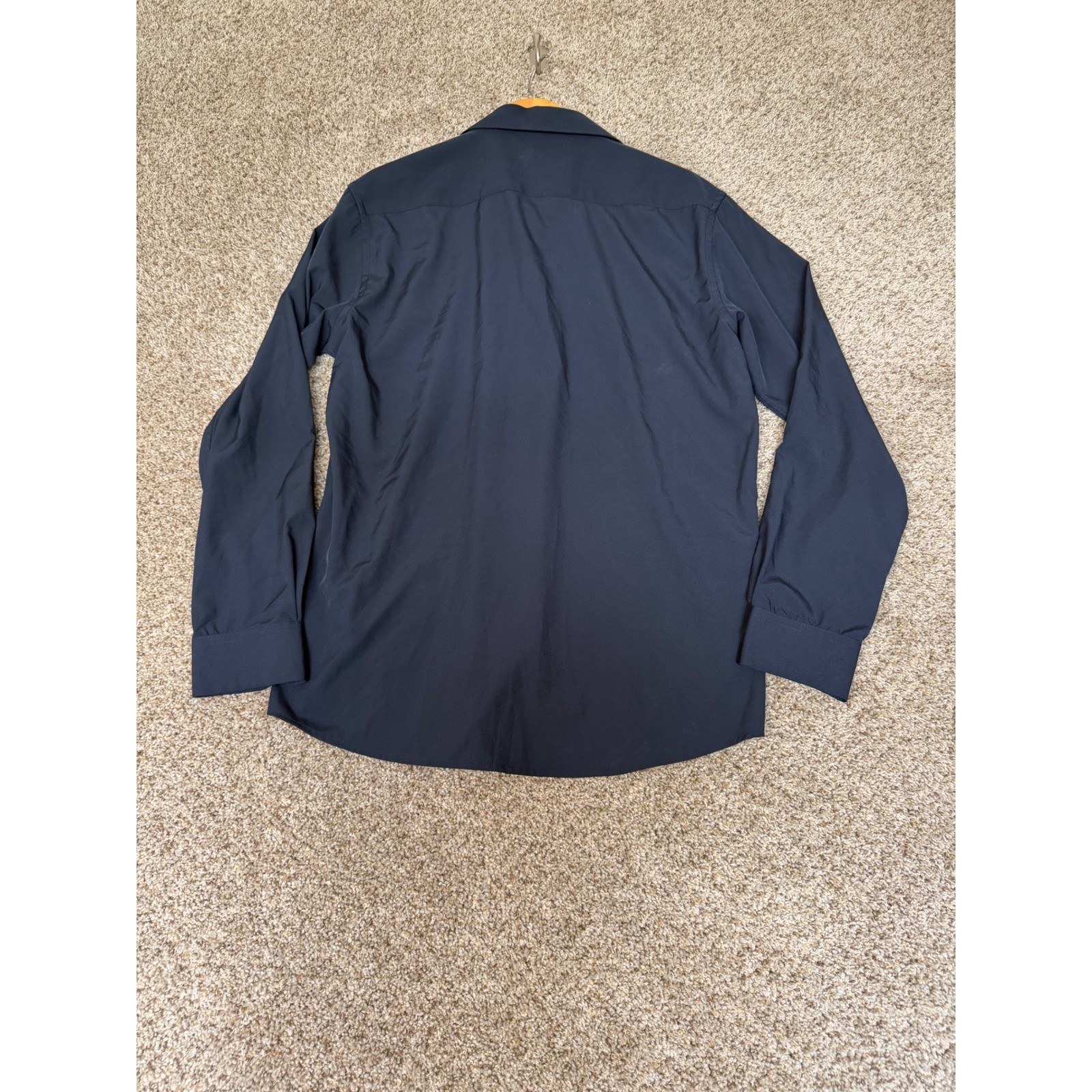 Nautica Mens Slim Fit Button Down Shirt Navy Blue Long Sleeve Stretch XL