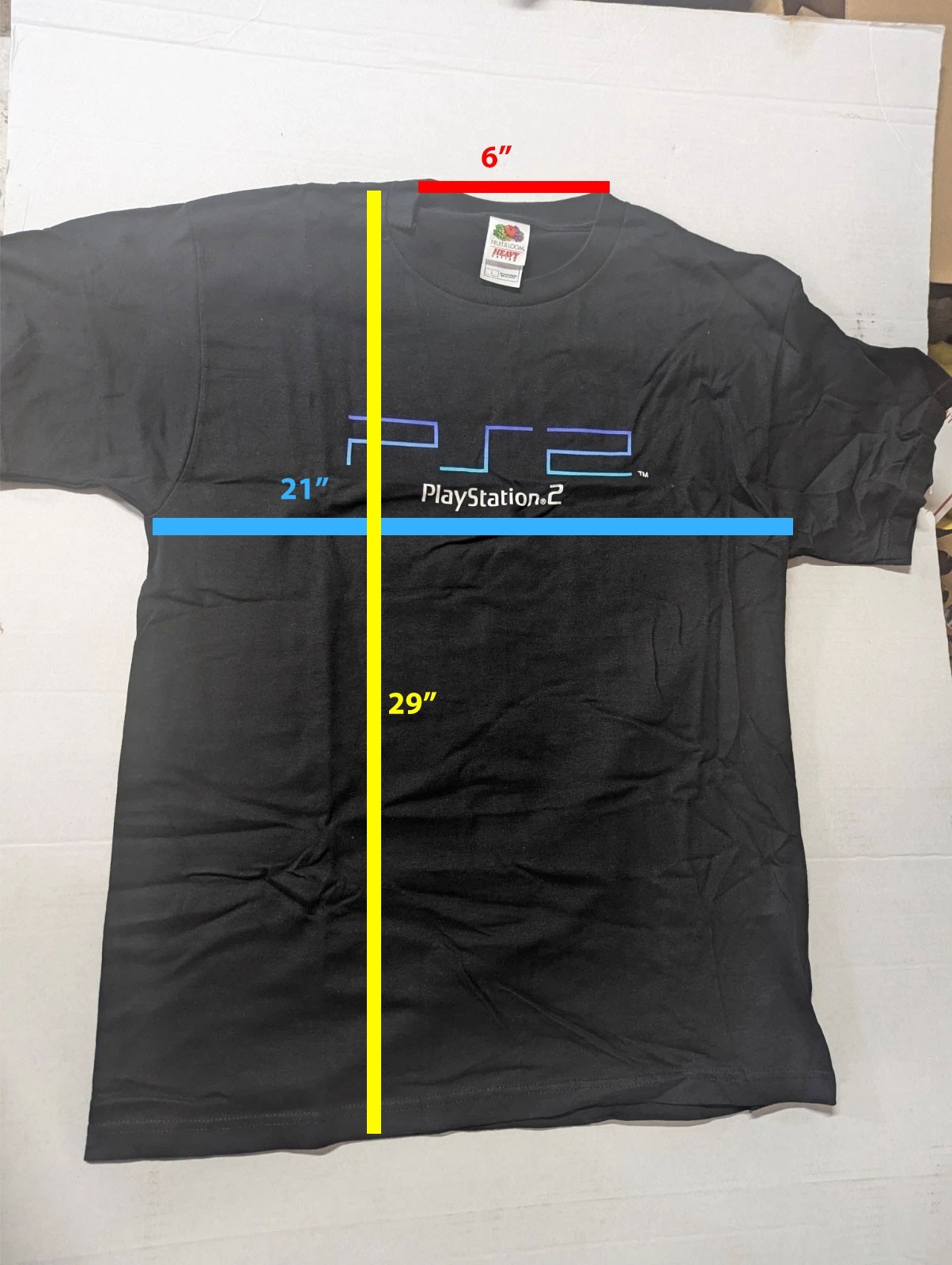 PlayStation 2 Shirt 2003/4 Print Fruit of the Loom Large
