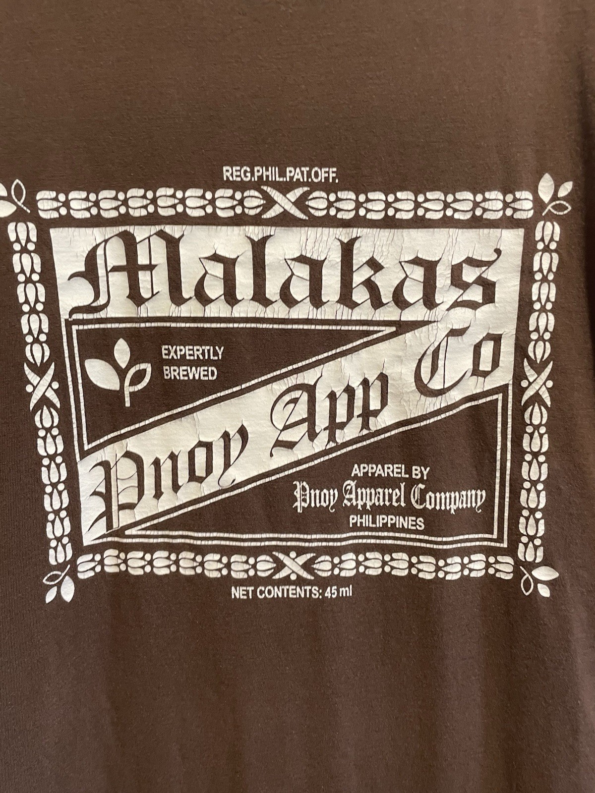VTG Pinoy Apparel Co Malakas Graphic Tee Shirt Unisex Medium Brown Philippines