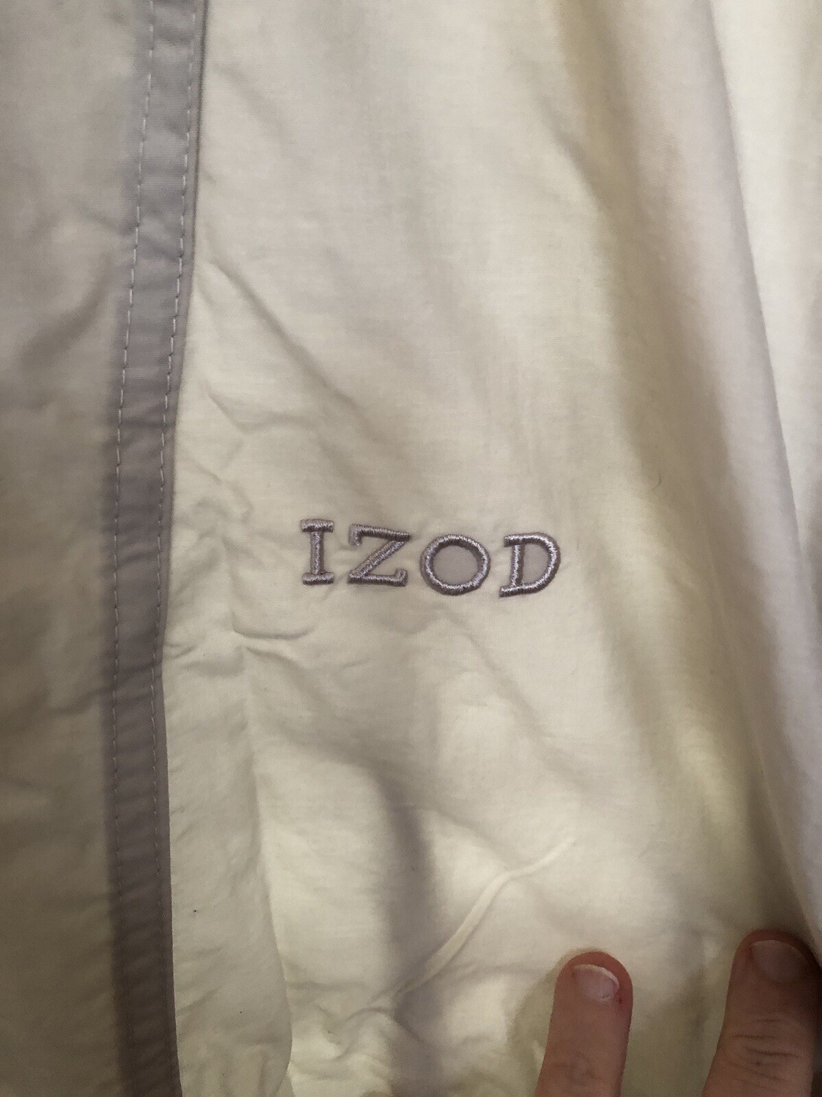 IZOD Windbreaker Men’s Large Light Tan Lightweight coat -The Packable Jacket  DT