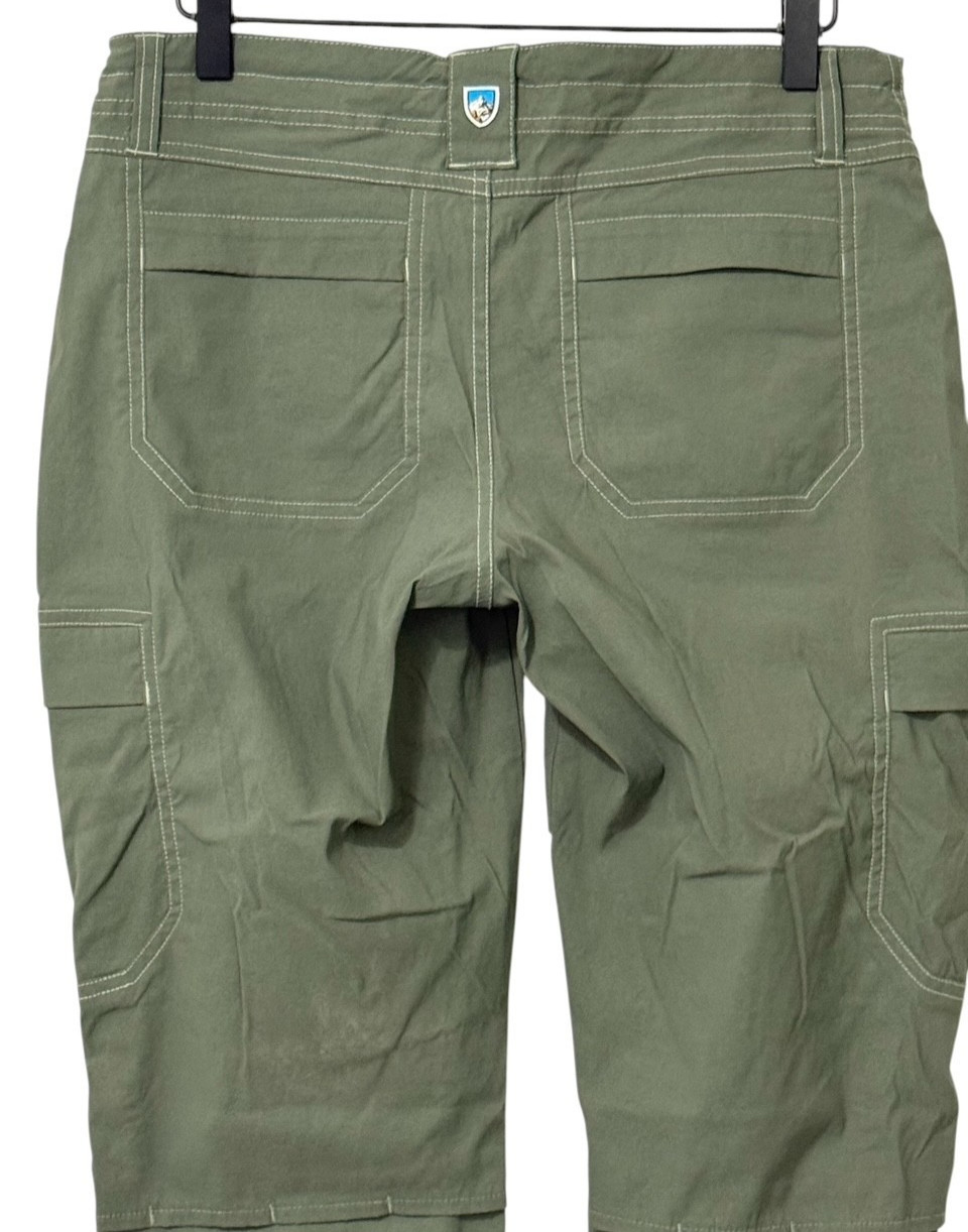 KUHL Womens Roll Up Pants Olive Green Stretch Outdoor Hiking Pockets Size 6 REG