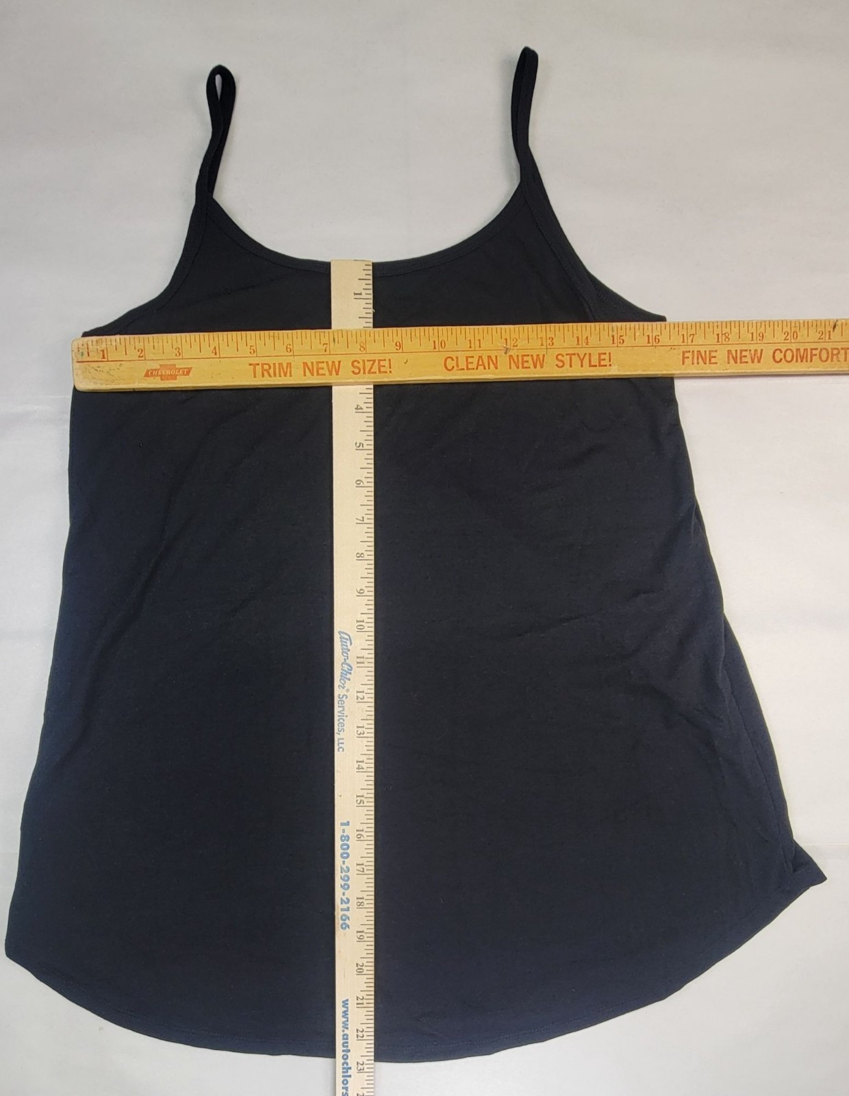Black Sleeveless Cami Tank Top Polyester/Rayon/Spandex Blend Womens