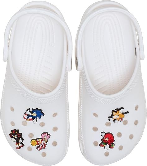 Crocs Jibbitz Video Games Shoe Charm Packs, Sonic the Hedgehog, 5-Pack