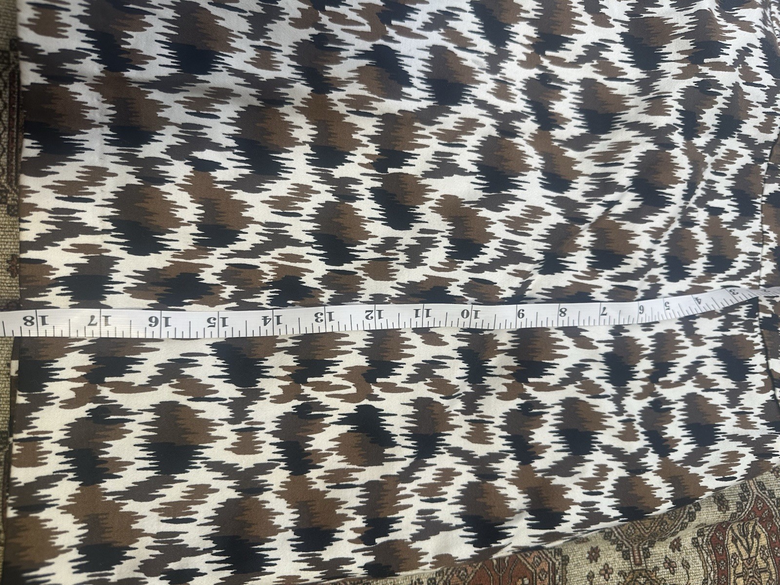 Valerie Bertinelli Brown Black White Animal Print Zip Lined Pencil Skirt 8