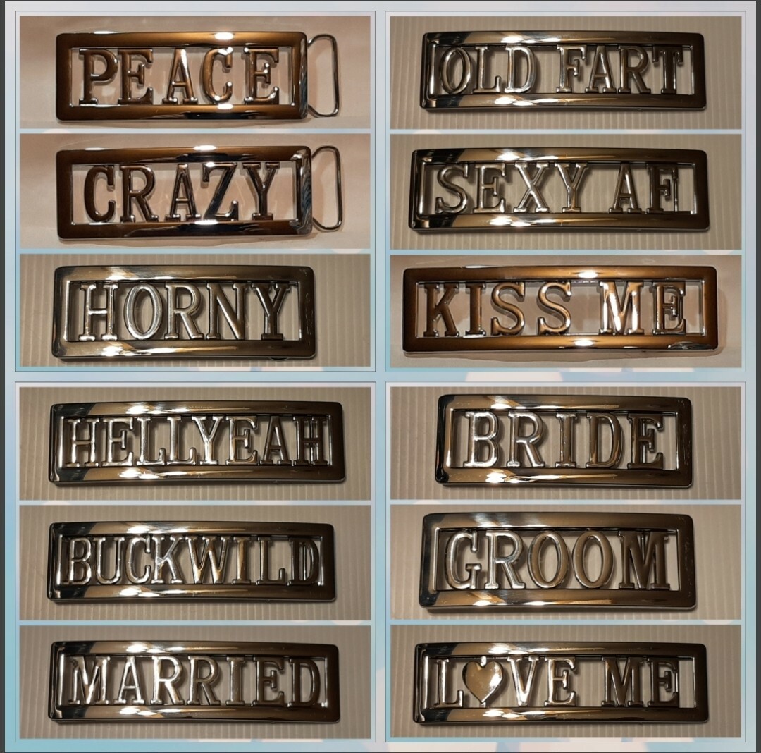 Personalized Custom Name Metal Belt Buckle -Put your name / word or# on a Buckle