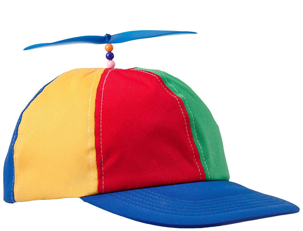 Propeller Beanie Baseball Clown Costume Hat Ball Cap Multi Colored Adult Size