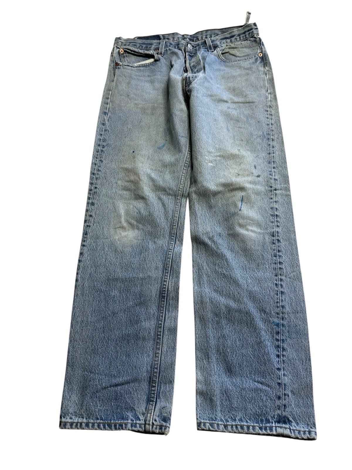 Vintage Levi’s 501 Blue 90s USA Button Fly 1990s Men’s 501xx Distressed 32X29