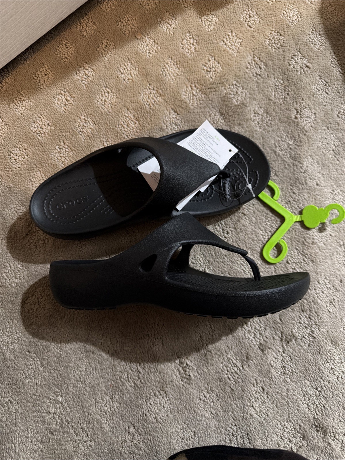 Crocs Kadee Wedge Flip Black Flip Flop Sandals. Sz 7. NWT!