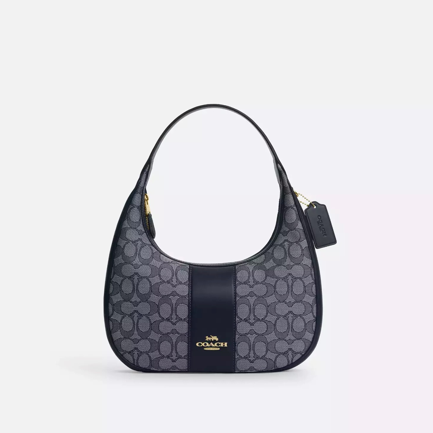 NWT Coach CV001 Carmen Shoulder Bag In Signature Jacquard Smooth Leather $350