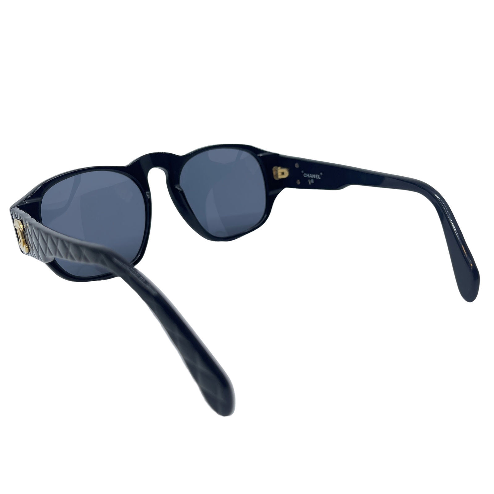 Authentic CHANEL Gold CC 0005 Sunglasses Black Jelly/Plastic #36635014