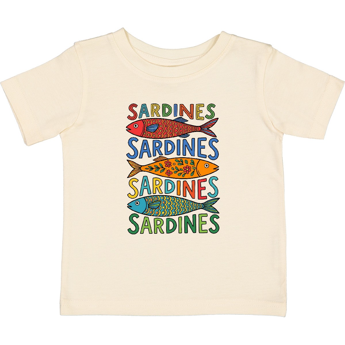 Inktastic Colorful Sardines Art Baby T-Shirt Fish Infant Tees Shower Clothing