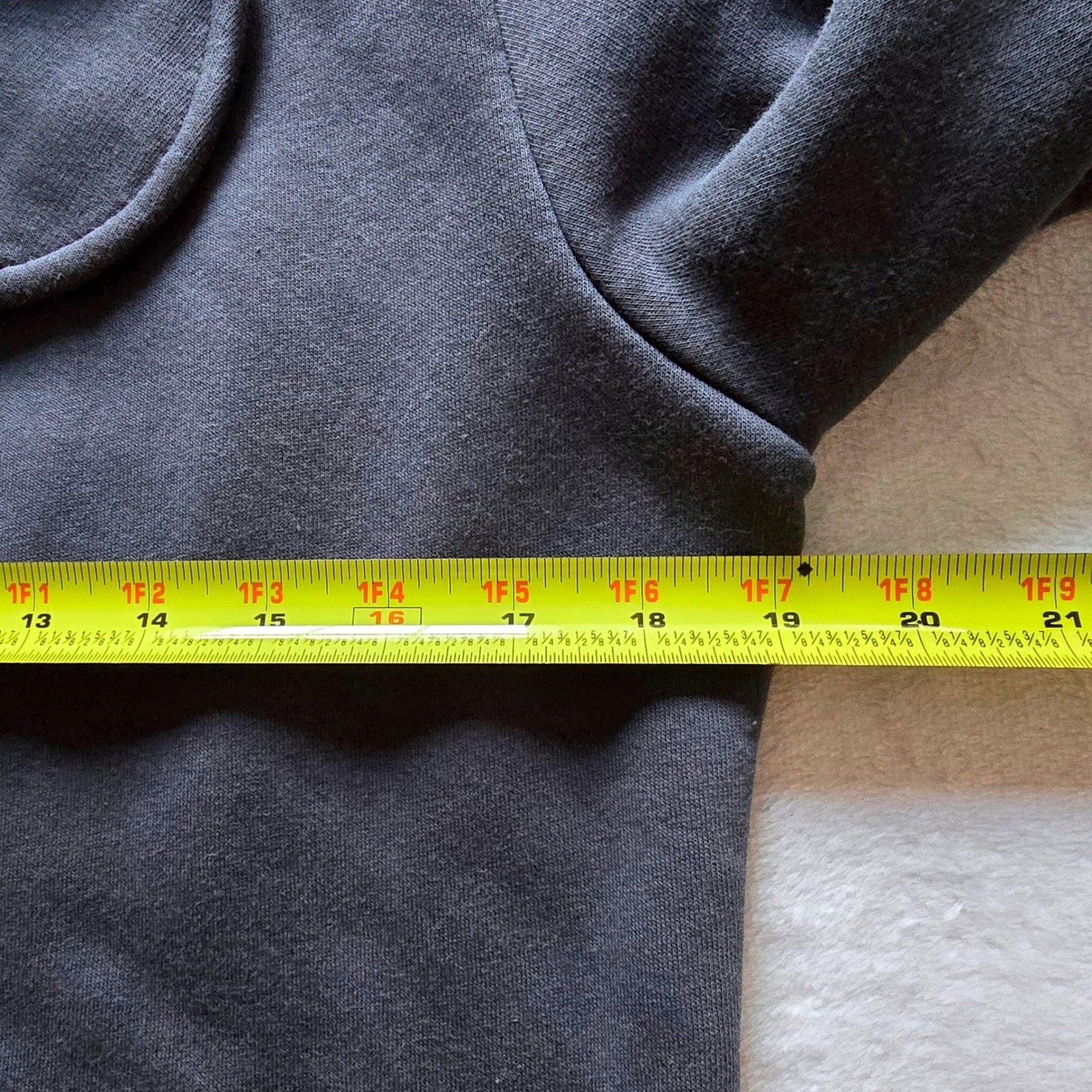Bench Full Zip Grey Funnel Neck Teal Logo Thumbhole Sweatshirt Womens M