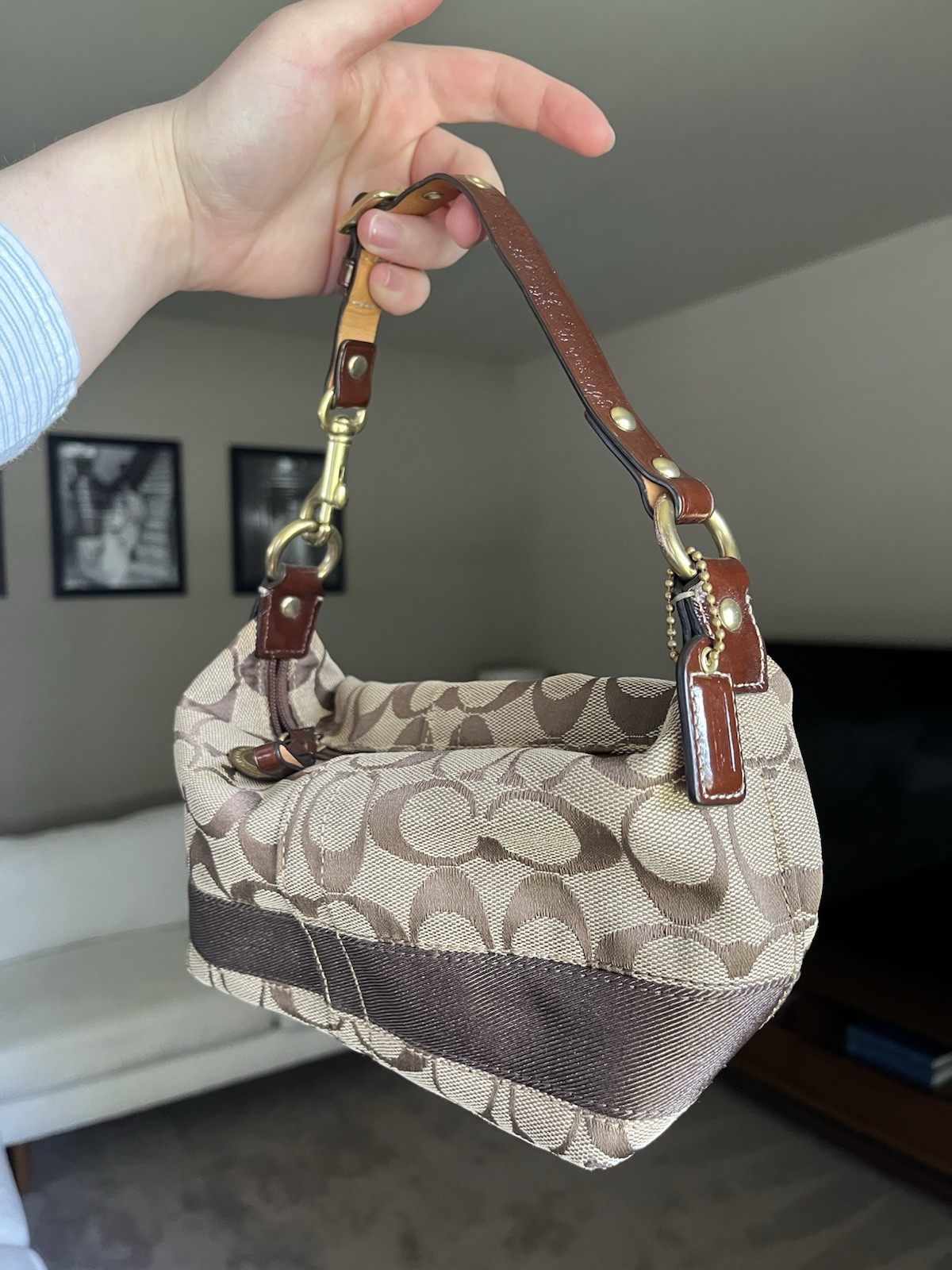 2009 Vintage Coach Signature Small Shoulder Bag