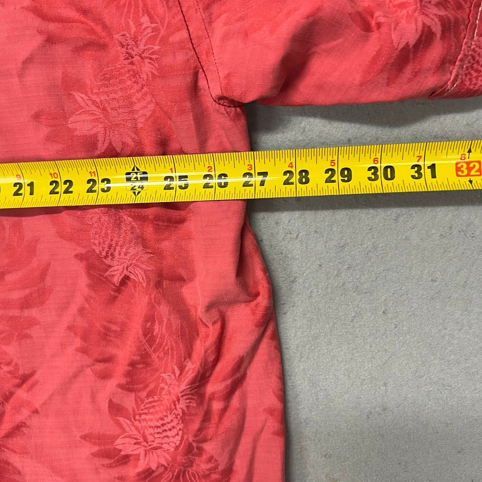 Tommy Bahama Mens XXL Silk Cotton Pineapple Jacquard Camp Shirt Coral Red SS