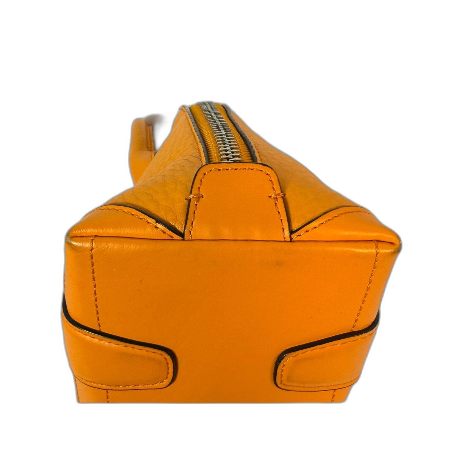 COACH Bleecker Leather Mini Preston Satchel Bright Mandarin F30143 Bowler RARE