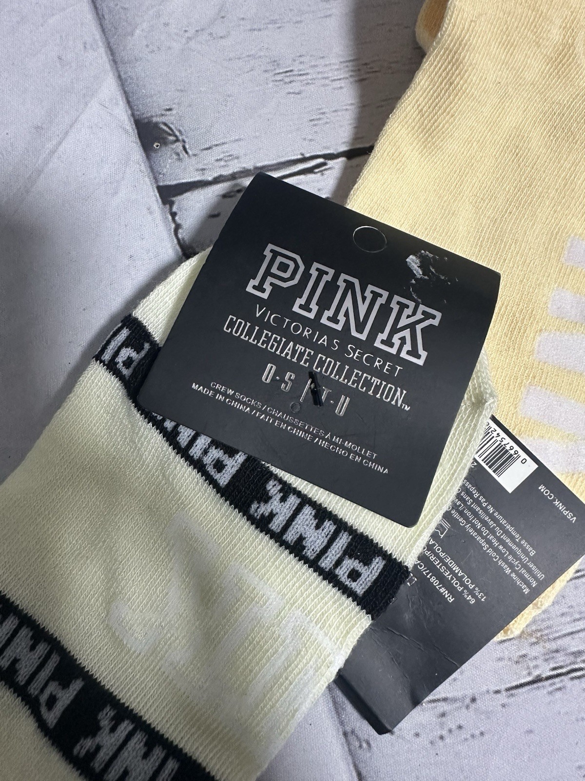 Victoria Secret Pink No Show Socks Collegiate Collection (3 Pairs Lot)