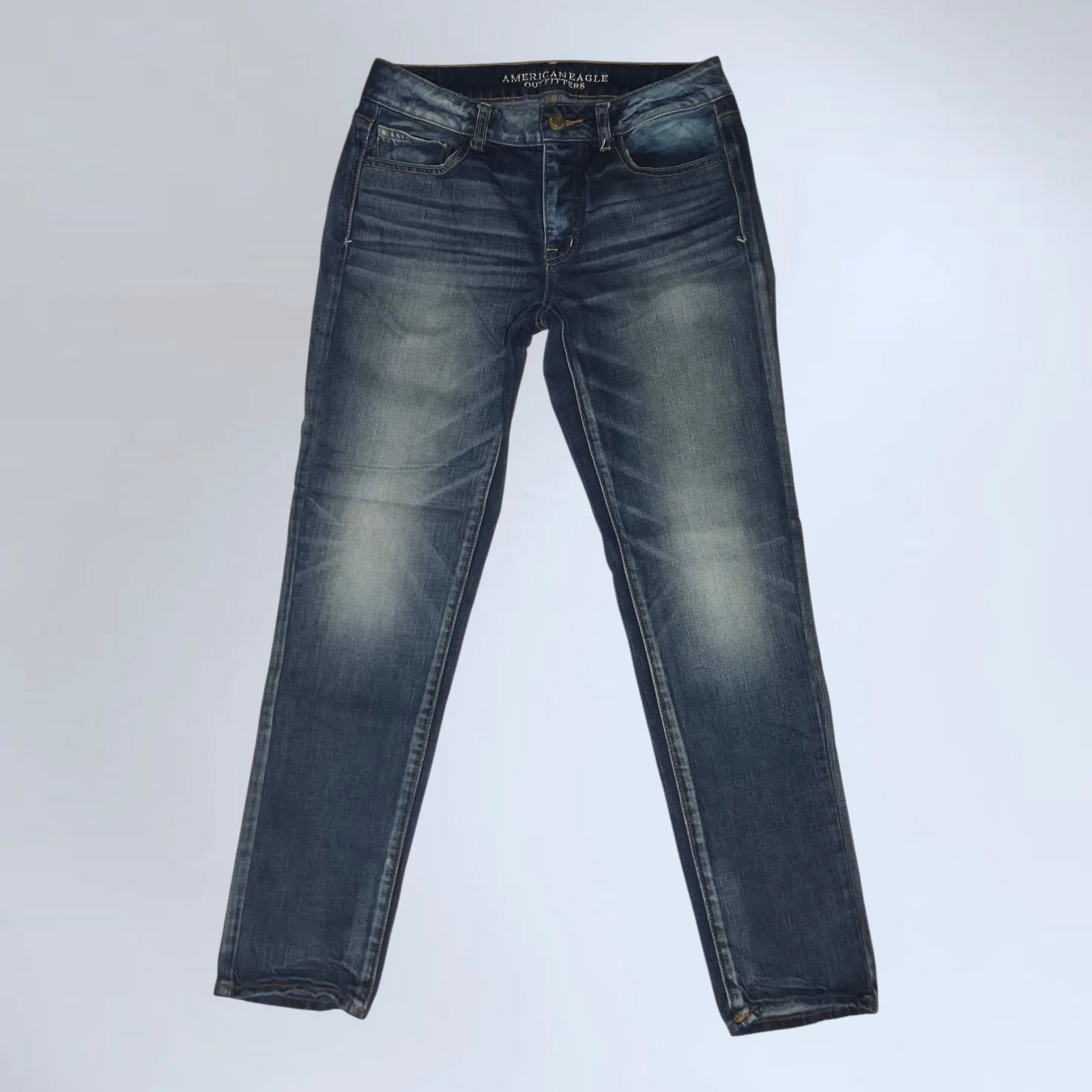 American Eagle Outfitters AEO Dark Denim Boy Jean Size 4R [30″Wx29″L] Mid-Rise