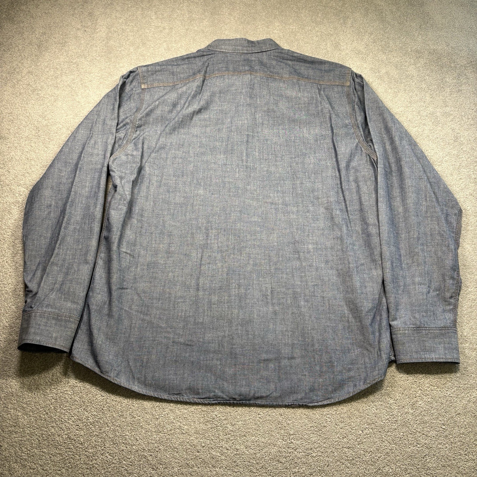 Filson Chambray CPO Shirt Denim Button Up Rinsed Indigo Men’s Size Large