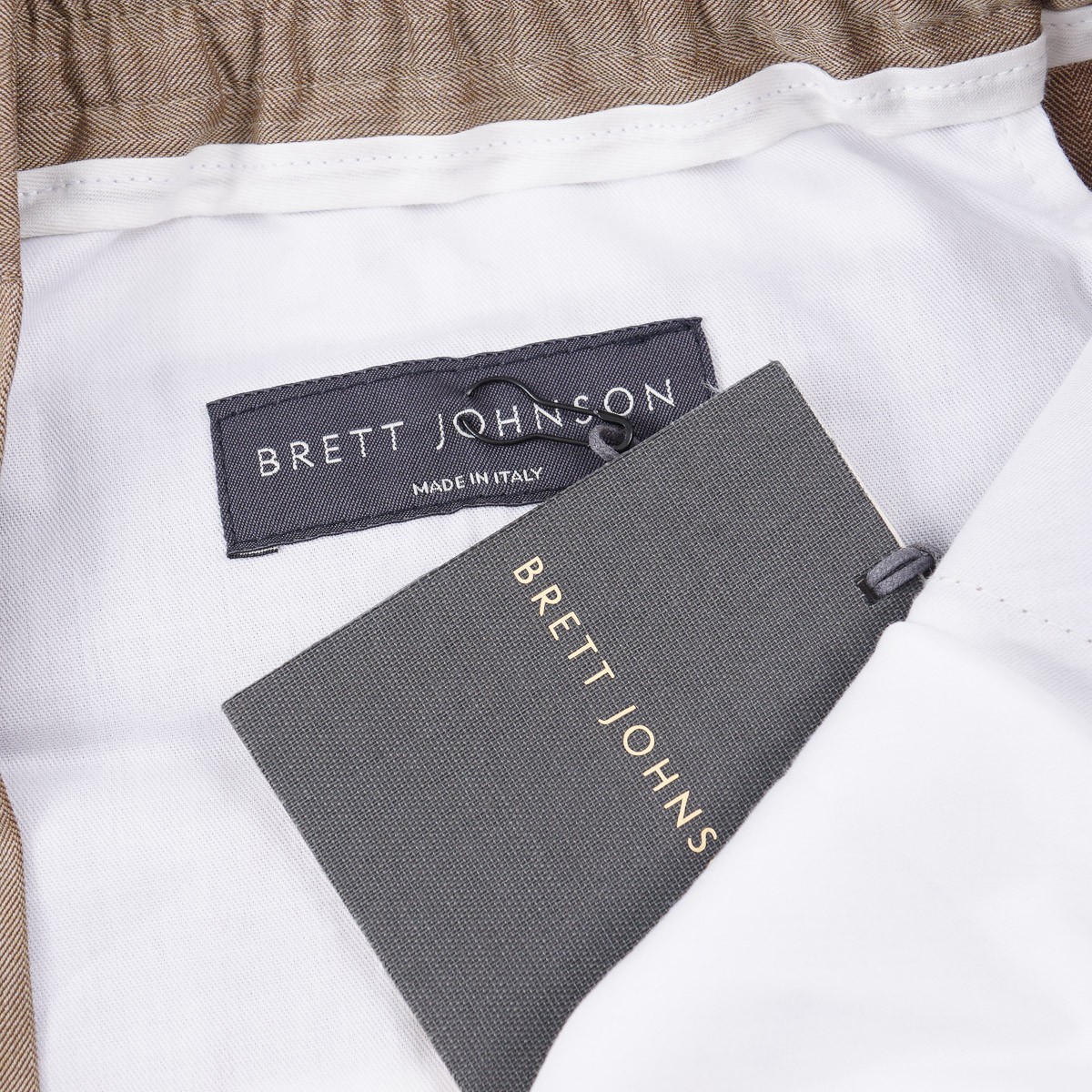 Brett Johnson Lightweight Herringbone Wool Drawstring Pants XL 37-38 (Eu 54) NWT