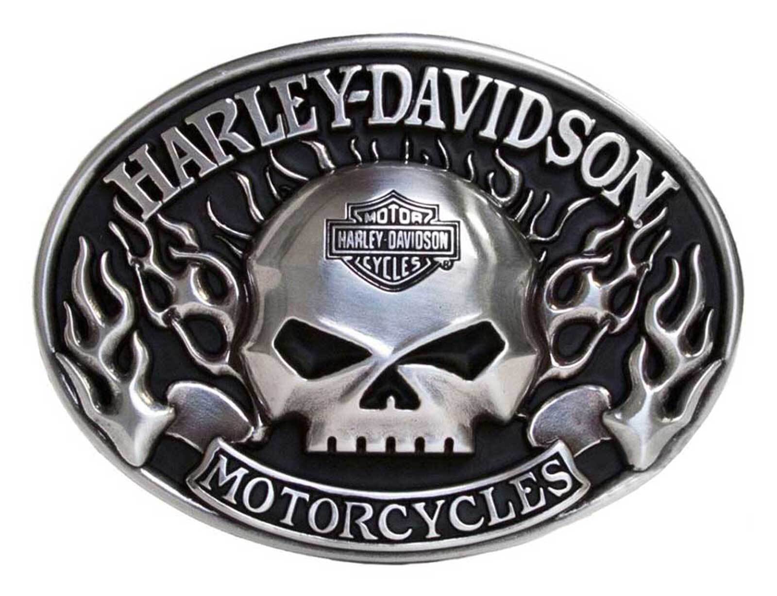 Harley-Davidson Men’s Immunity Skull Belt Buckle, Antique Nickel Finish