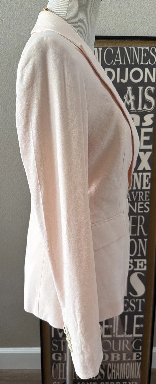 Veronica Beard Cutaway Dickey Jacket Blazer NWT Linen Blend $648 Pink Haze 00