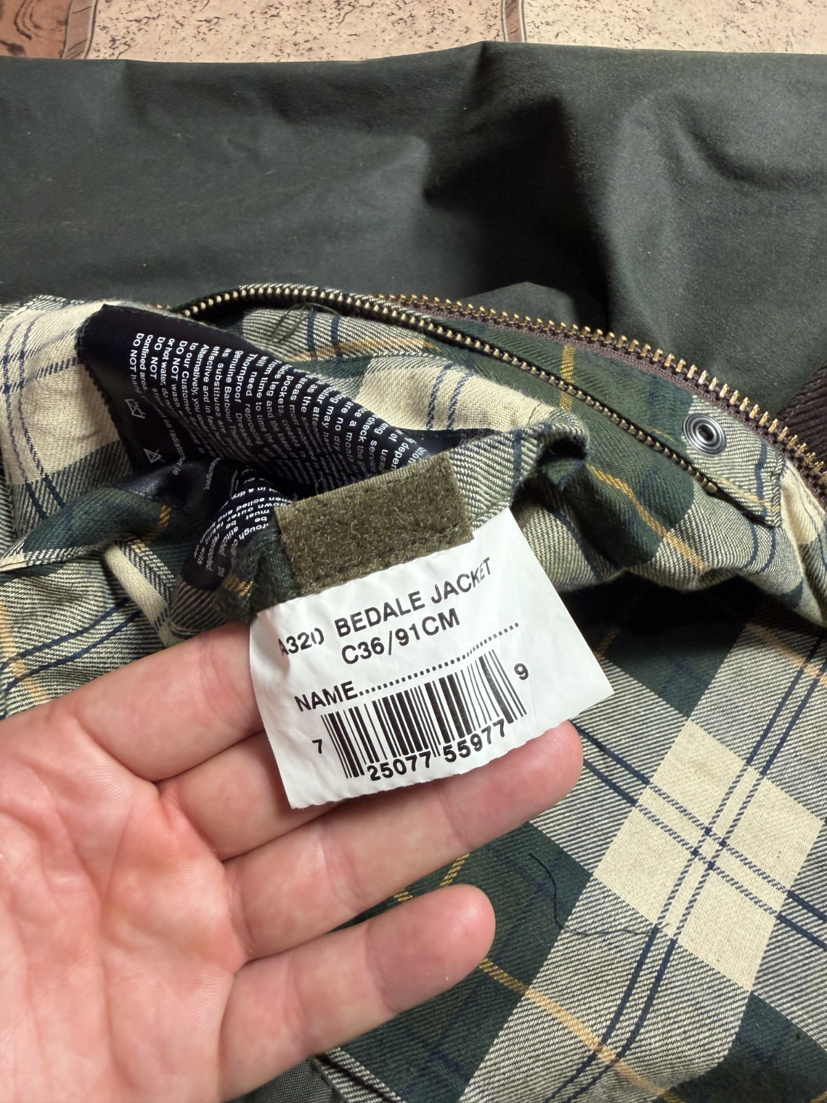 Barbour Bedale A320 Men Waxed Cotton Jacket Olive Green Coat England C3691