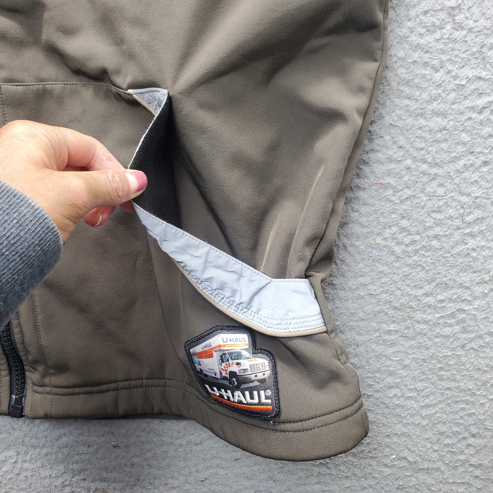 U-Haul Employee Jacket Mens 2XL Multi Fleece Lined Detachable Hood Logo Full Zip