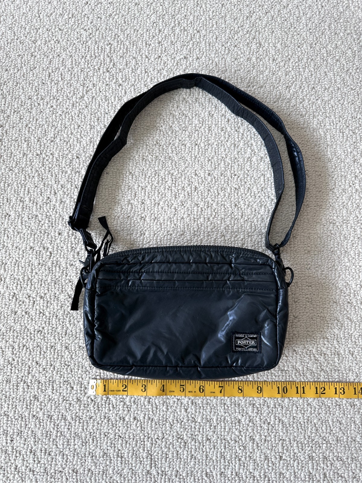 Rare Headporter Patent Coated Shoulder Bag – Black Made in Japan Y2K Porter