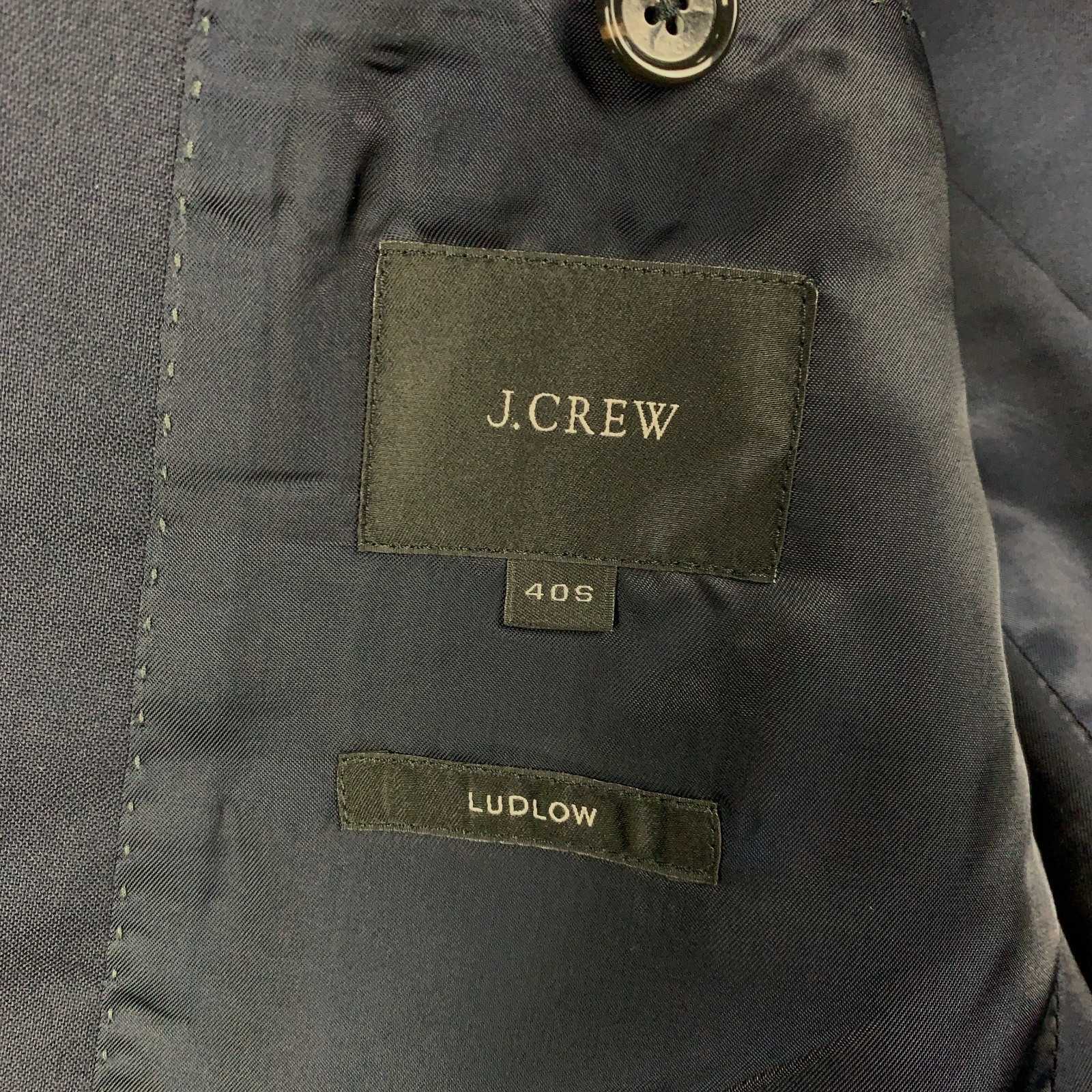 J.Crew Ludlow Loro Piana 2 Piece Suit 40S Navy Slim Super 120’s Wool Pants Sz 33