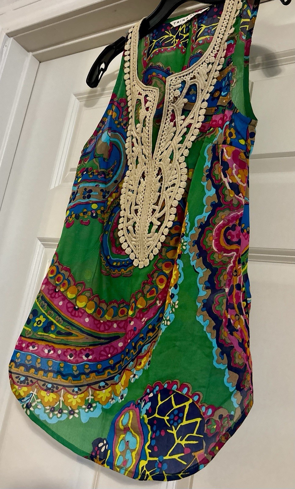 Trina Turk Silk Cotton Boho Old Money Quiet Luxury Resortcore Mob Wife Size 0