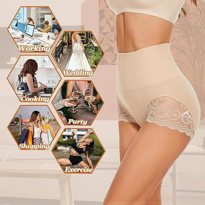 Control Knickers Tummy Shapewear Control Middle Waist Body Shaper 3XL) B5R51